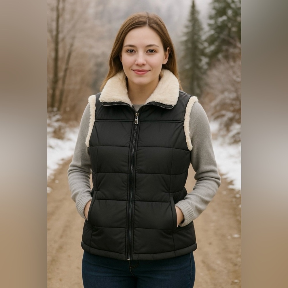 Big Chill Black Vest with Cream Accents